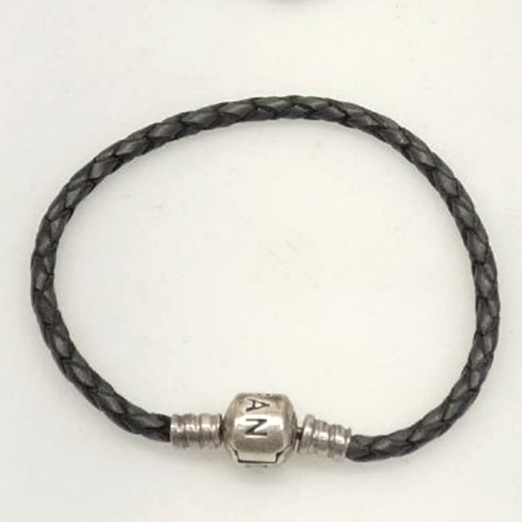 Pandora leather braided silver clasp Bracelet